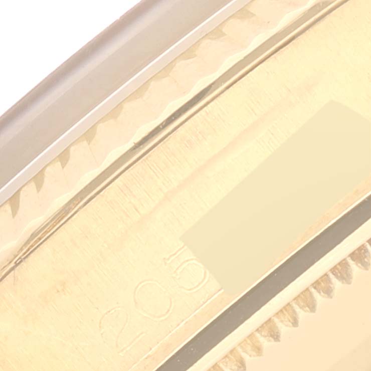 This image shows a close-up of the edge of the case and bezel of a Vintage Collection model by Rolex.