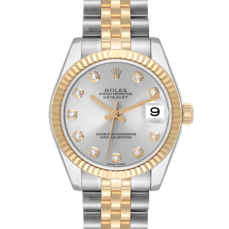 Rolex Datejust Midsize Diamond Dial Yellow Gold Steel Ladies Watch 178273 SwissWatchExpo