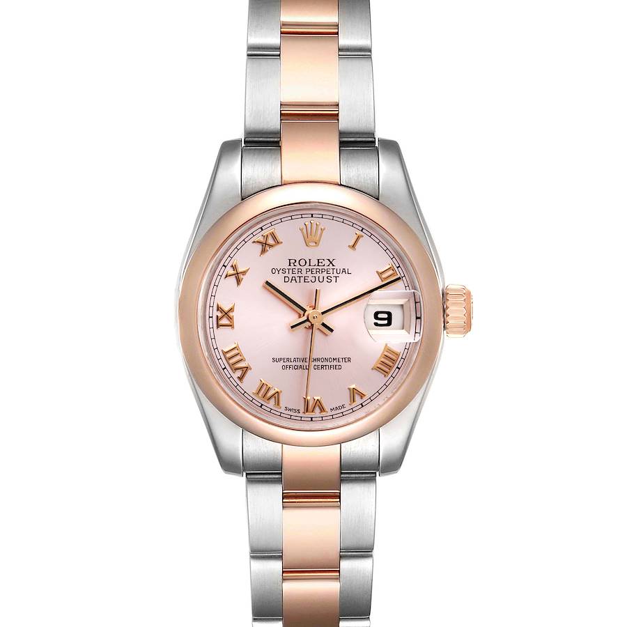 Rolex Datejust Steel Rose Gold Rose Roman Dial Ladies Watch 179161 SwissWatchExpo