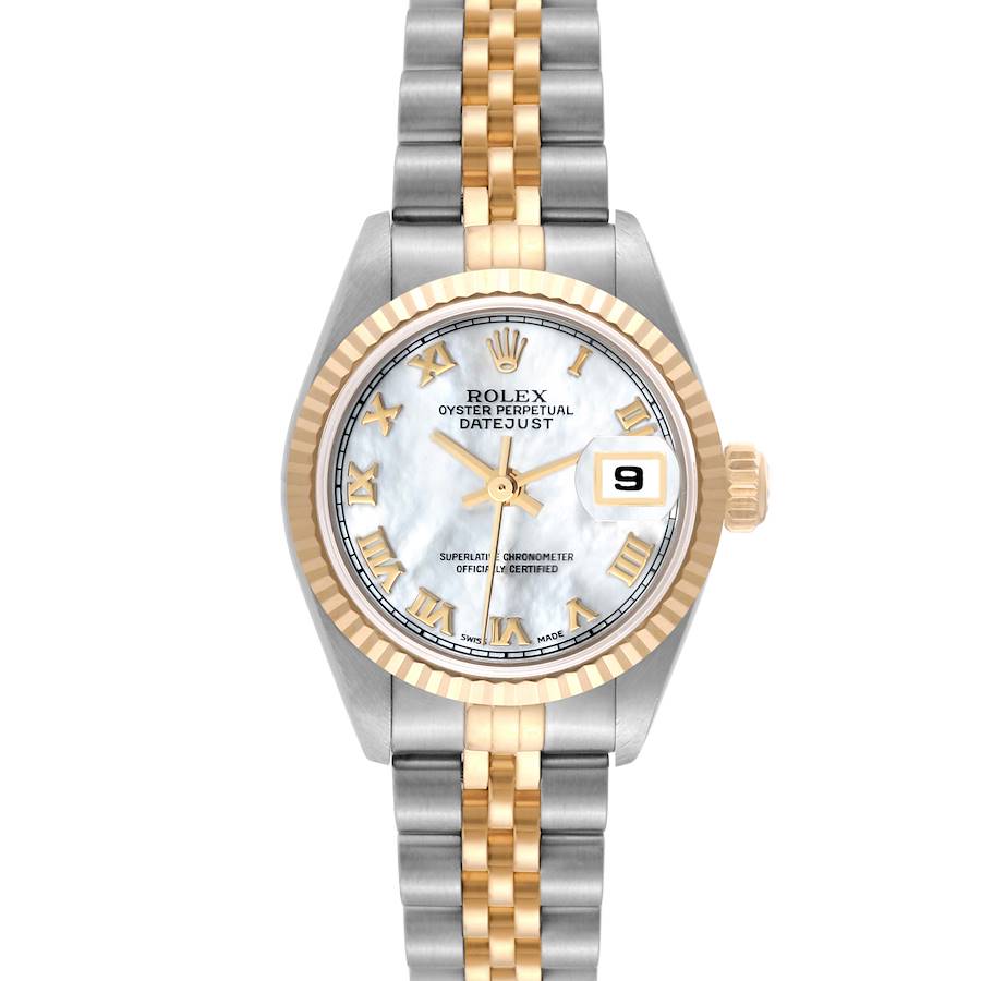 Rolex Datejust Steel Yellow Gold Mother of Pearl Roman Dial Ladies Watch 79173 SwissWatchExpo