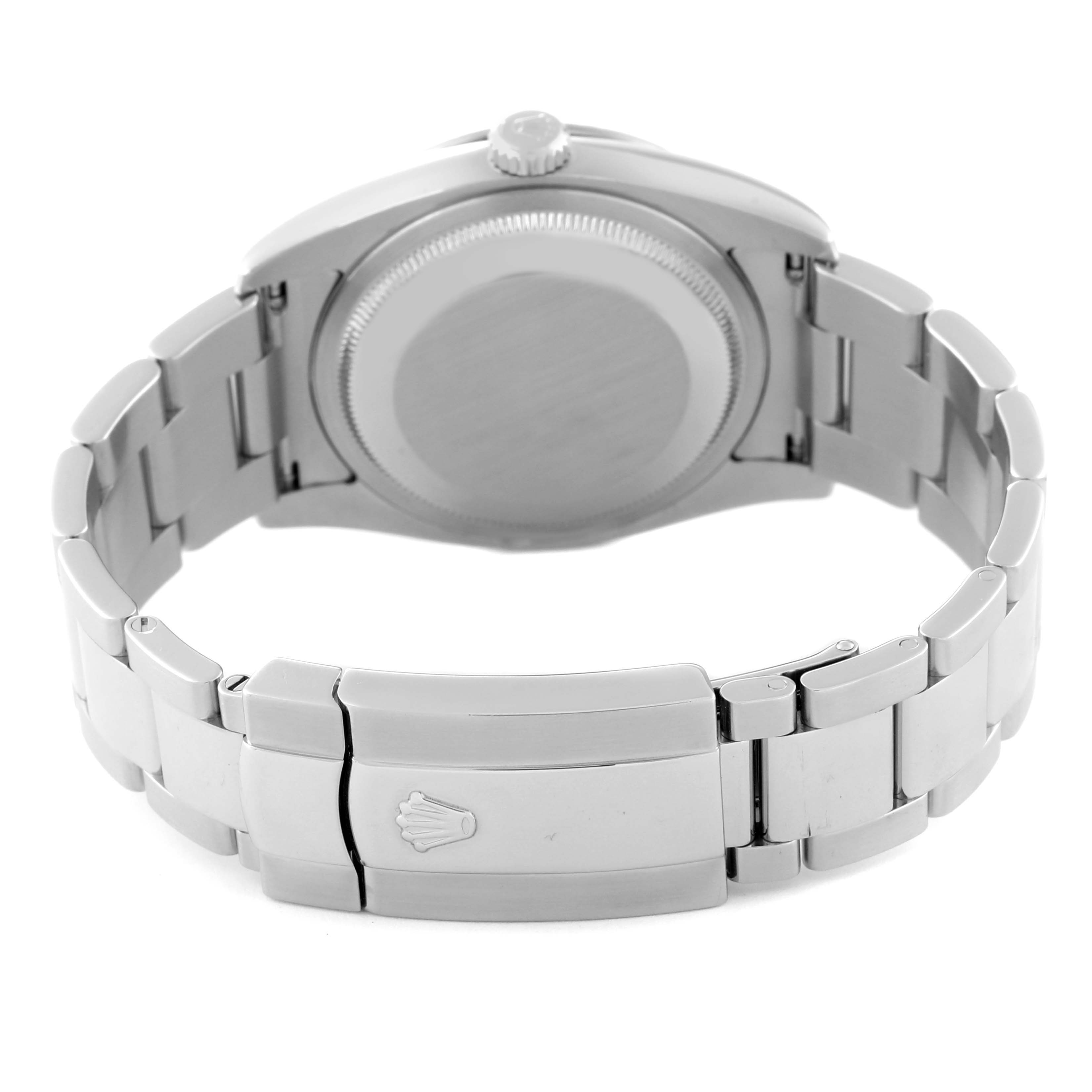 This image shows the back and bracelet clasp of the Rolex Turn-o-Graph 116264 Men
s Stainless Steel Blue Dial 116264 Men
s Stainless Steel Blue Dial watch.