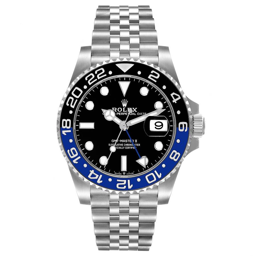 Rolex GMT Master II Batgirl Black Blue Bezel Steel Mens Watch