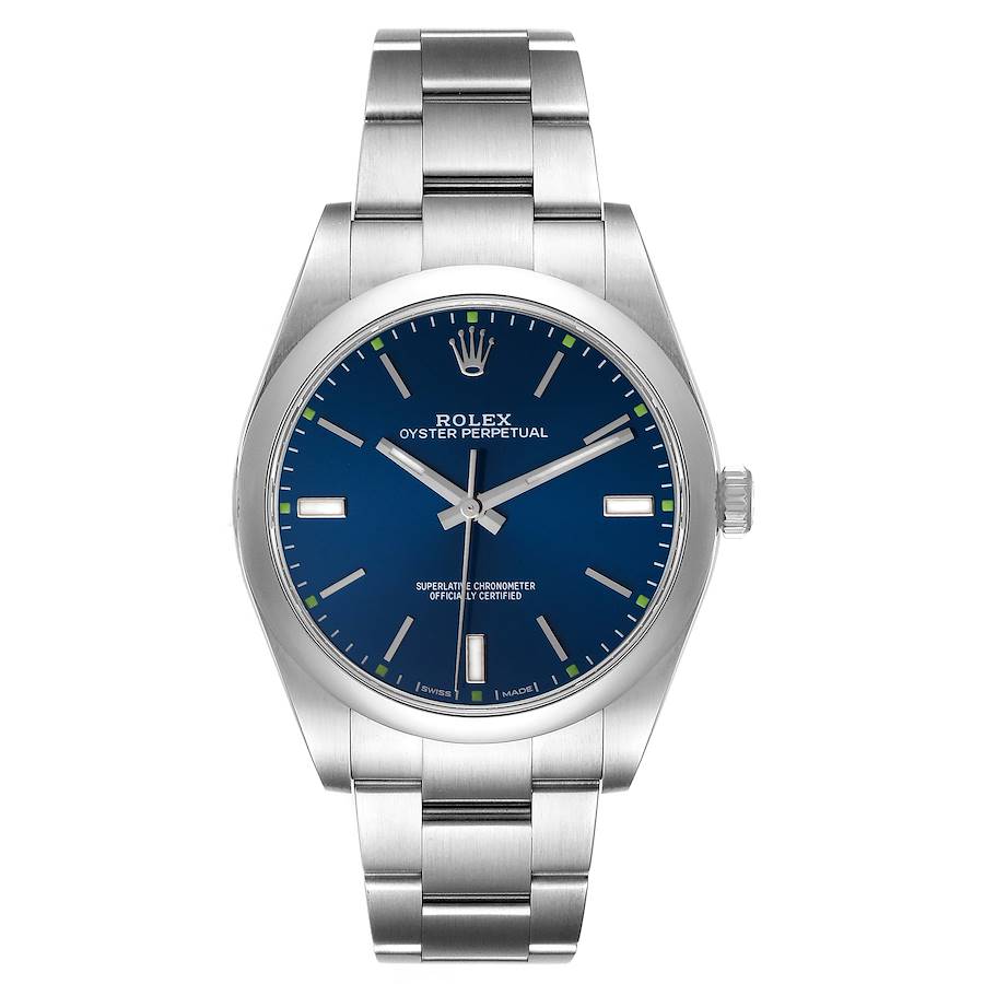 Rolex oyster perpetual blue dial clearance 39mm