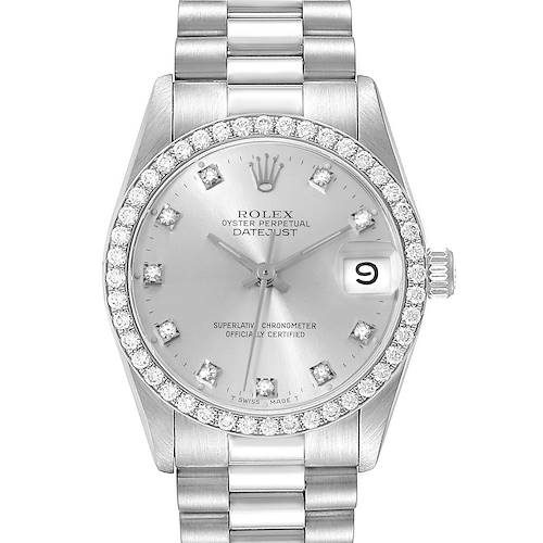 Photo of NOT FOR SALE Rolex President Datejust Midsize White Gold Diamond Ladies Watch 68289 PARTIAL PAYMENT