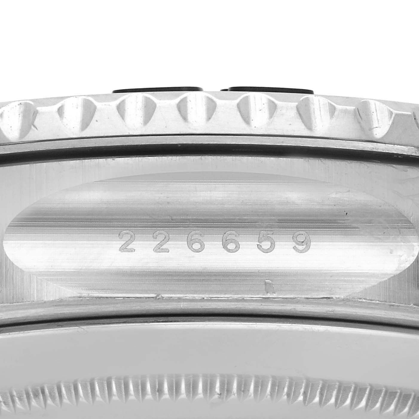 The image shows a close-up of a Rolex Yacht-Master 226659 Men's White Gold Black Dial's case side, highlighting the model number engraving detail.