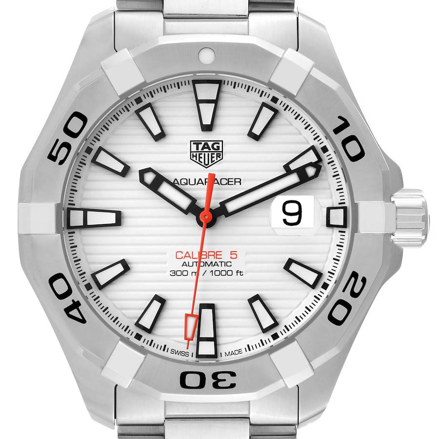 Tag Heuer Aquaracer White Dial Steel Mens Watch WAY2013 SwissWatchExpo