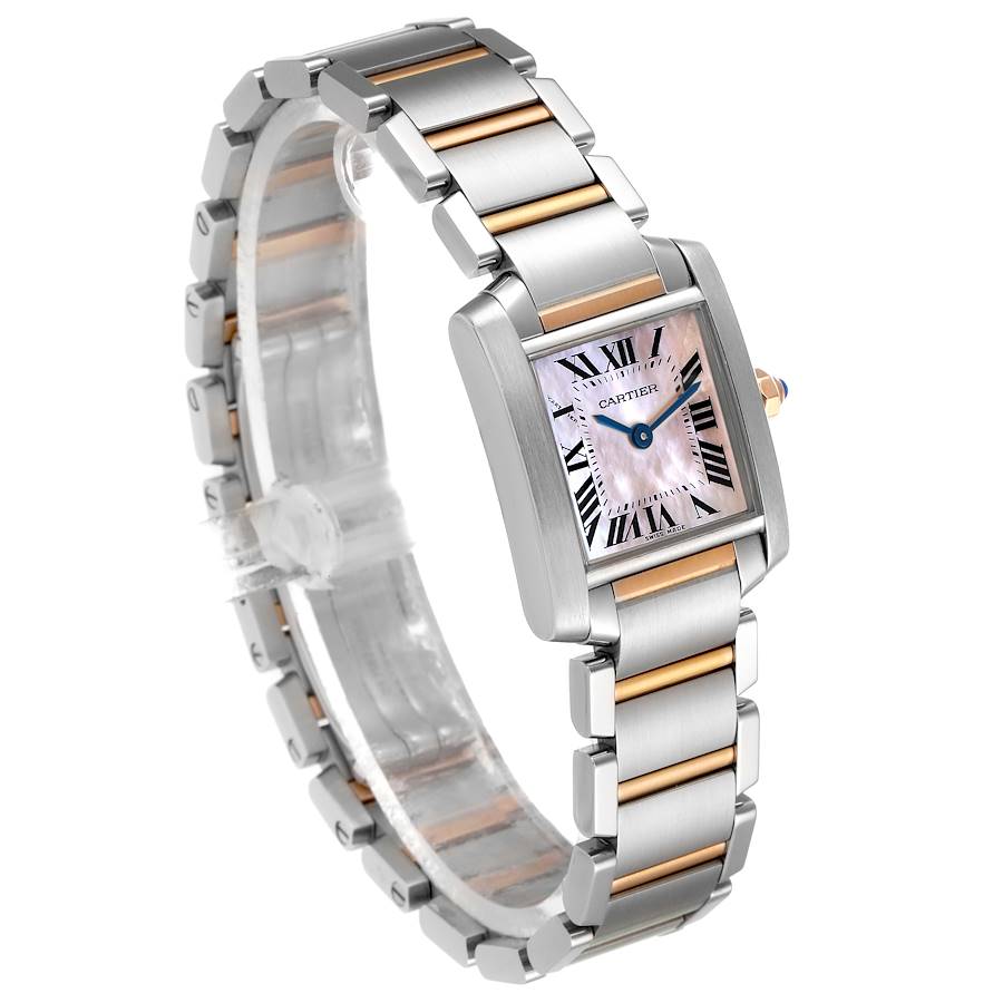 Cartier Tank Francaise Steel Rose Gold Mother of Pearl Watch