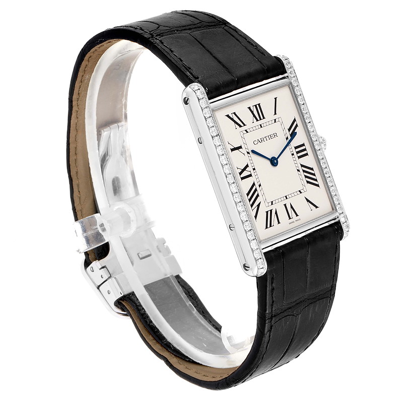 Cartier Tank Louis Extra-Flat 18K WG Diamond Bezel WT200006