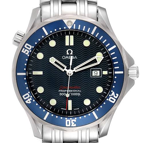 Photo of Omega Seamaster Bond 300M Blue Wave Dial Mens Watch 2221.80.00 Box Card
