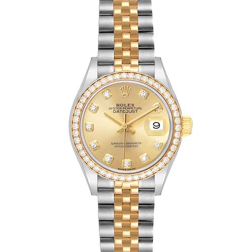 Photo of Rolex Datejust 28 Steel Yellow Gold Diamond Ladies Watch 279383