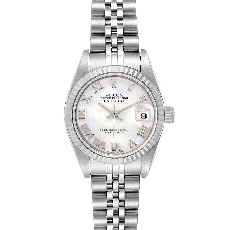 Rolex Datejust Mother of Pearl Dial Steel White Gold Ladies Watch 79174 SwissWatchExpo