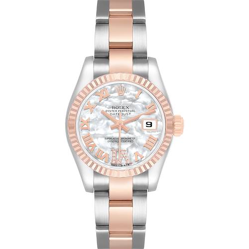 Photo of Rolex Datejust Steel Rose Gold Diamond Mother of Pearl Dial Watch 179171 Card