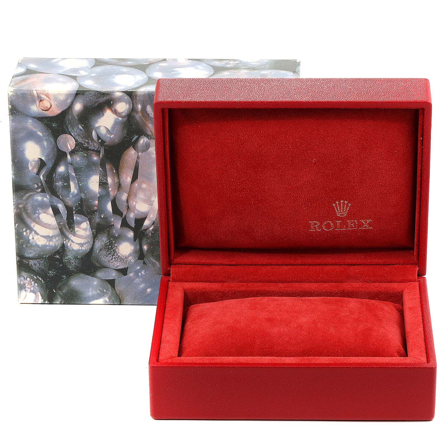 The image shows a Rolex Datejust 79174 Women's Stainless Steel Silver Dial 79174 Women's Stainless Steel Silver Dial box set with an open red velvet-lined box and packaging in the background.