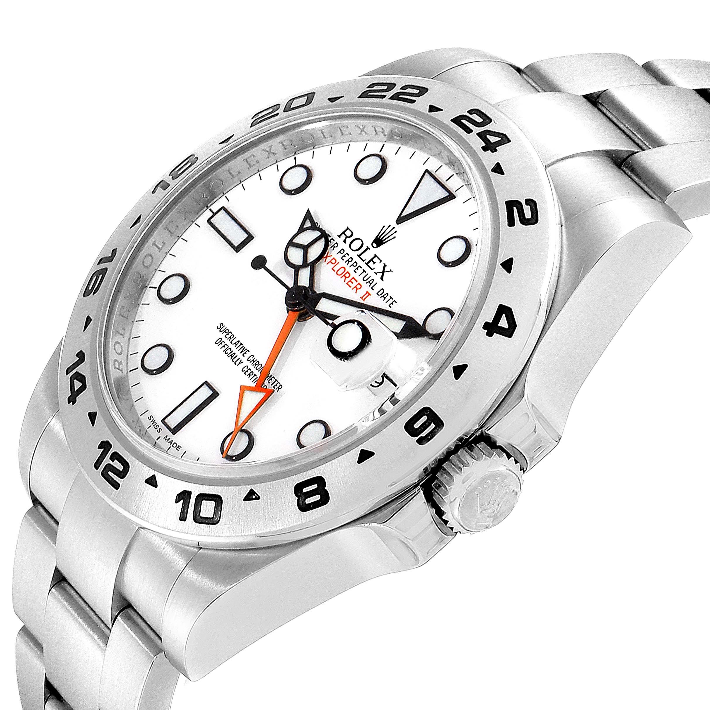 The image shows a Rolex Explorer 216570 Men's Stainless Steel White Dial 216570 Men's Stainless Steel White Dial watch, angled to display the bezel, crown, bracelet, and face with hands and markers.