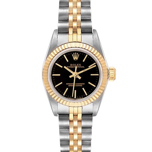 Photo of Rolex Oyster Perpetual Black Dial Steel Yellow Gold Ladies Watch 67193