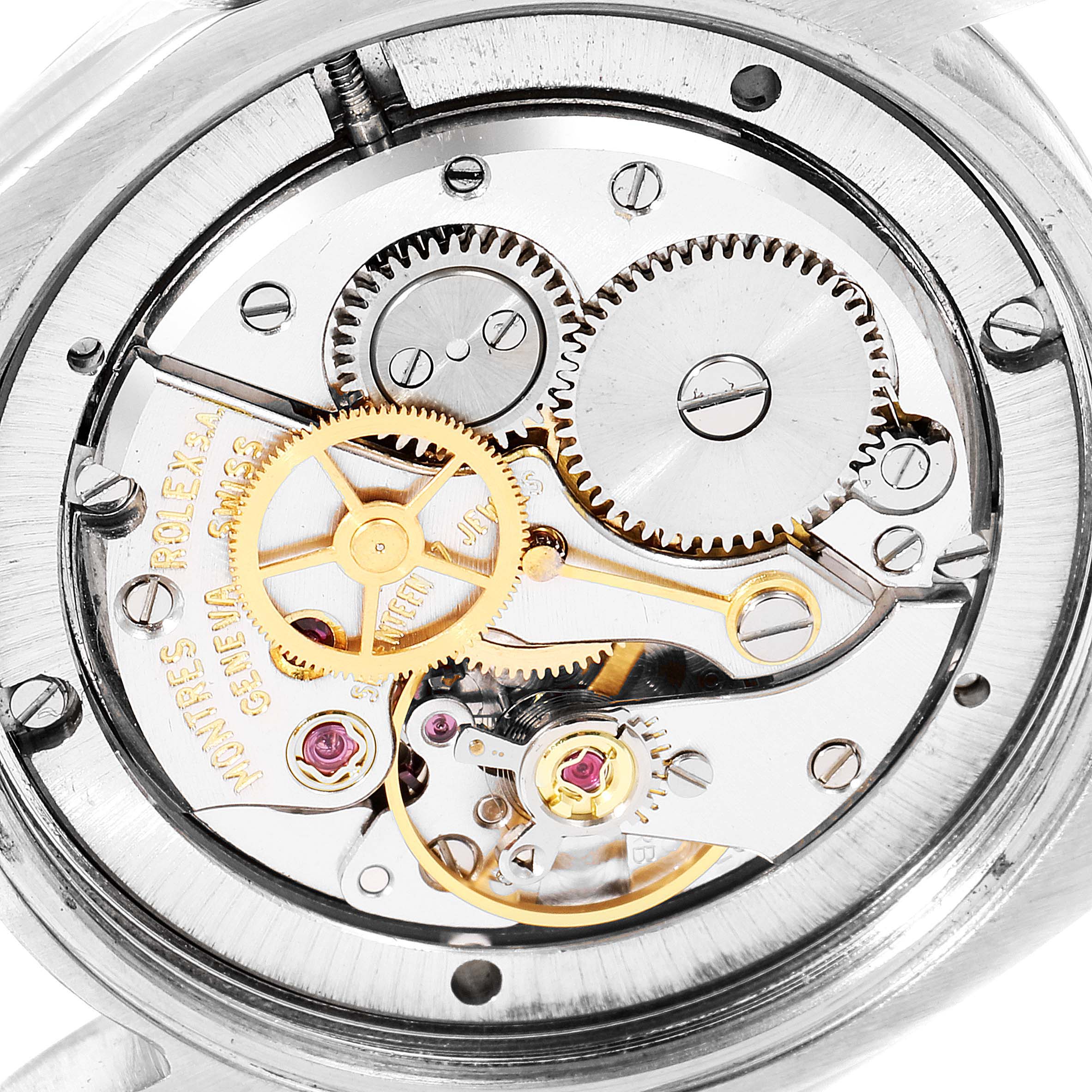 This image shows the internal mechanics and gear arrangement of a Rolex Vintage Collection 6694 Men's Stainless Steel Silver Dial 6694 Men's Stainless Steel Silver Dial model watch.