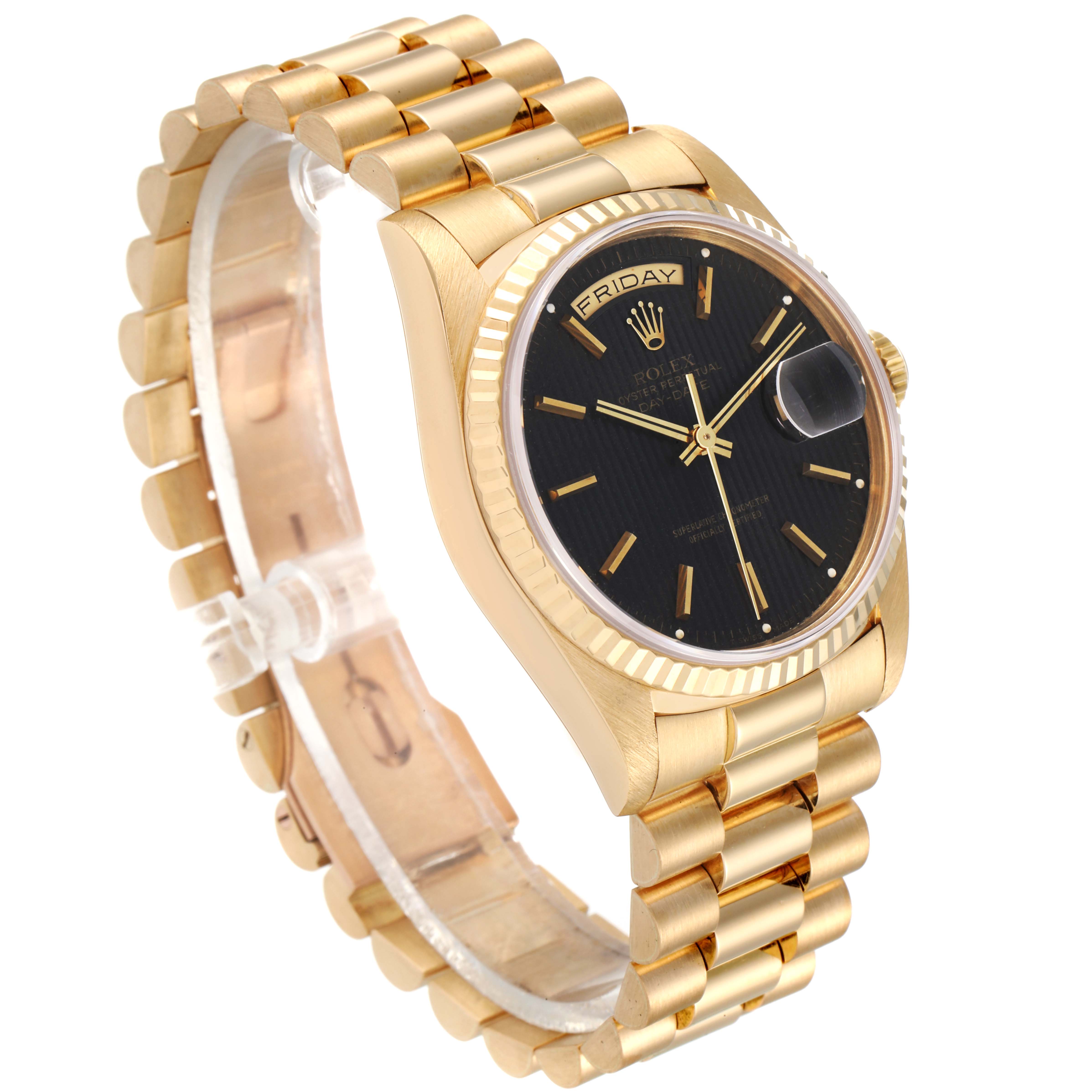 Rolex President Day-Date 36 Yellow Gold Tapestry Dial Mens Watch 18238 ...