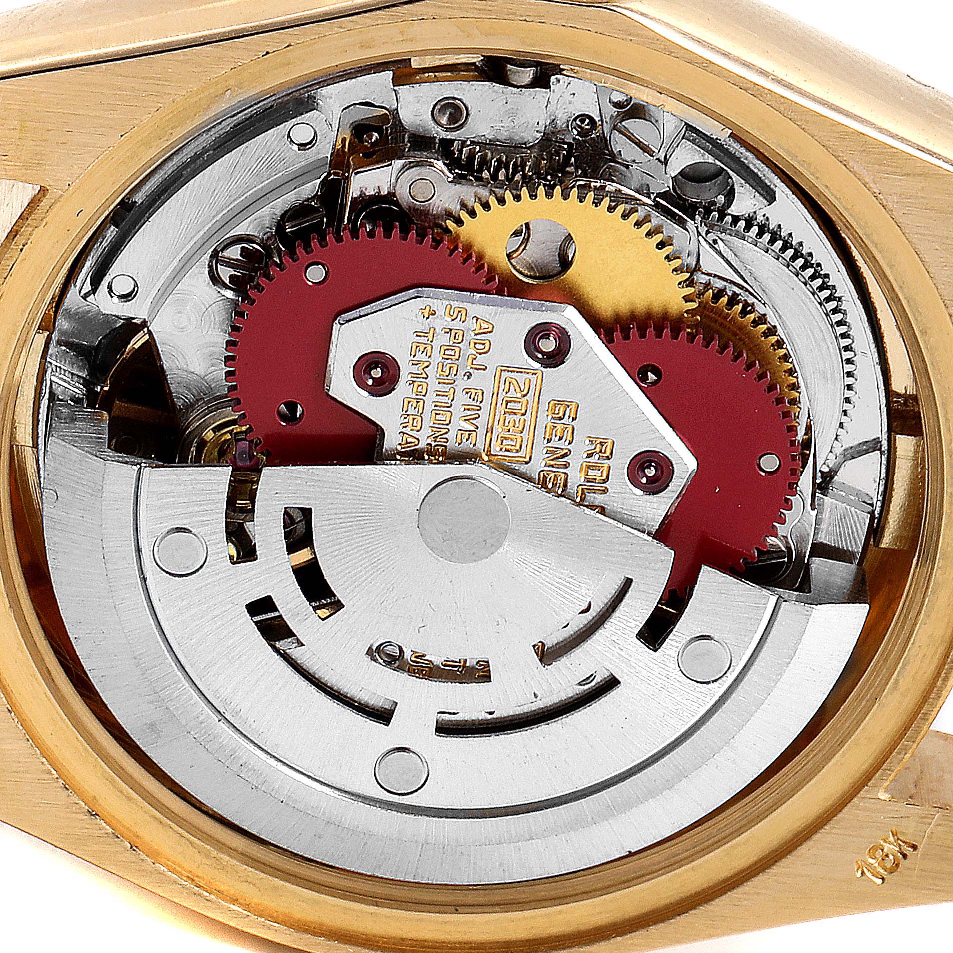 This image shows the internal mechanism components of a Rolex President 6917 Women's Yellow Gold Blue Dial 6917 Women's Yellow Gold Blue Dial model watch.