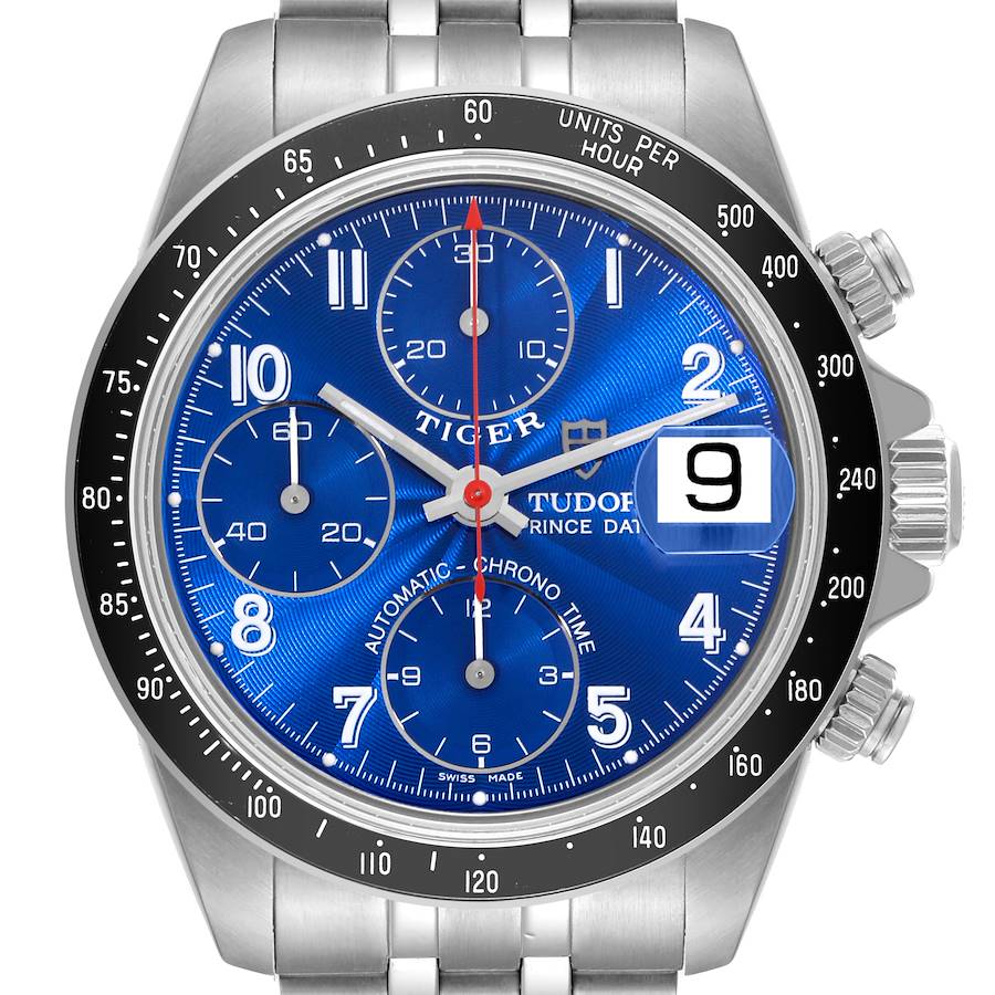 Tudor Tiger Prince Blue Dial Chronograph Steel Mens Watch 79260 SwissWatchExpo