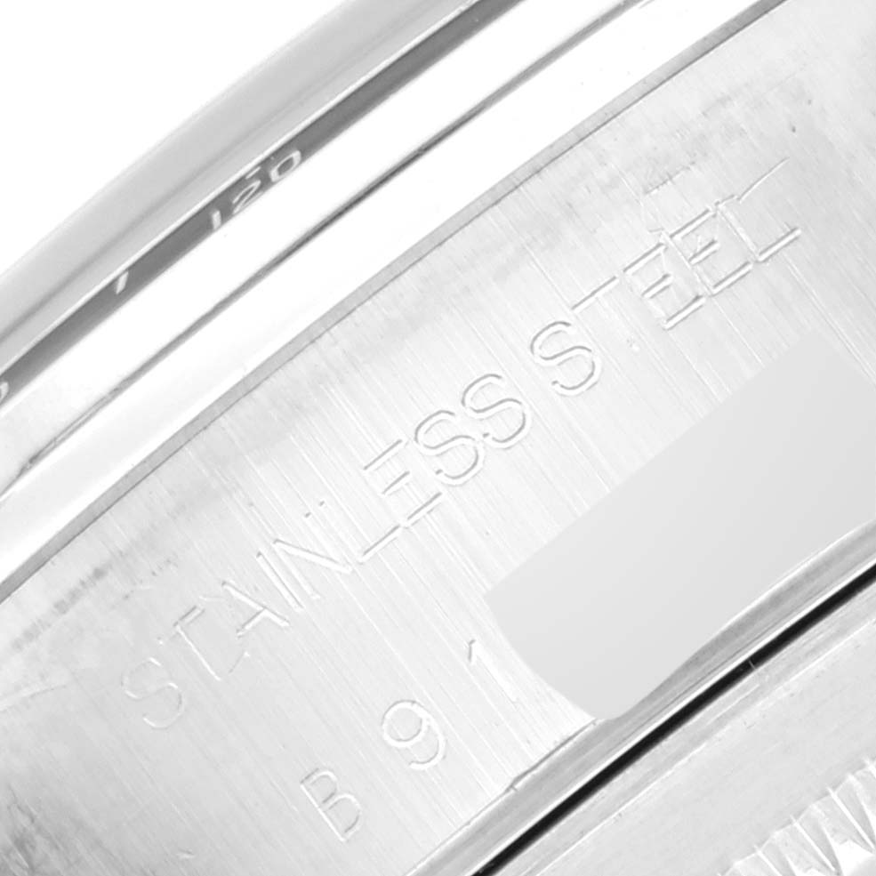 This image shows a close-up of the stainless steel case back of a Tudor Prince model watch.