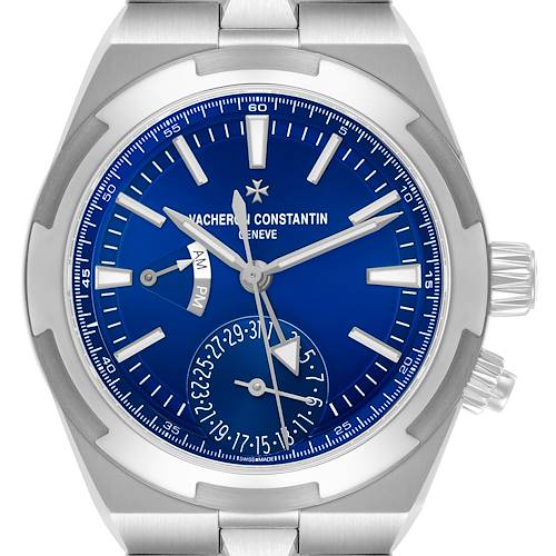 Photo of Vacheron Constantin Overseas Dual Time Steel Blue Dial Watch 7900V Box Card