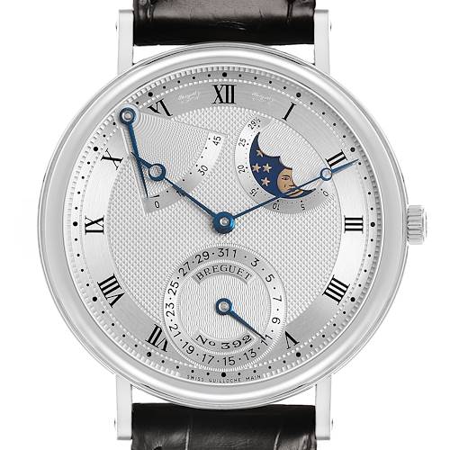 Photo of Breguet Classique Power Reserve Moonphase 18K White Gold Watch 3137 Box Papers