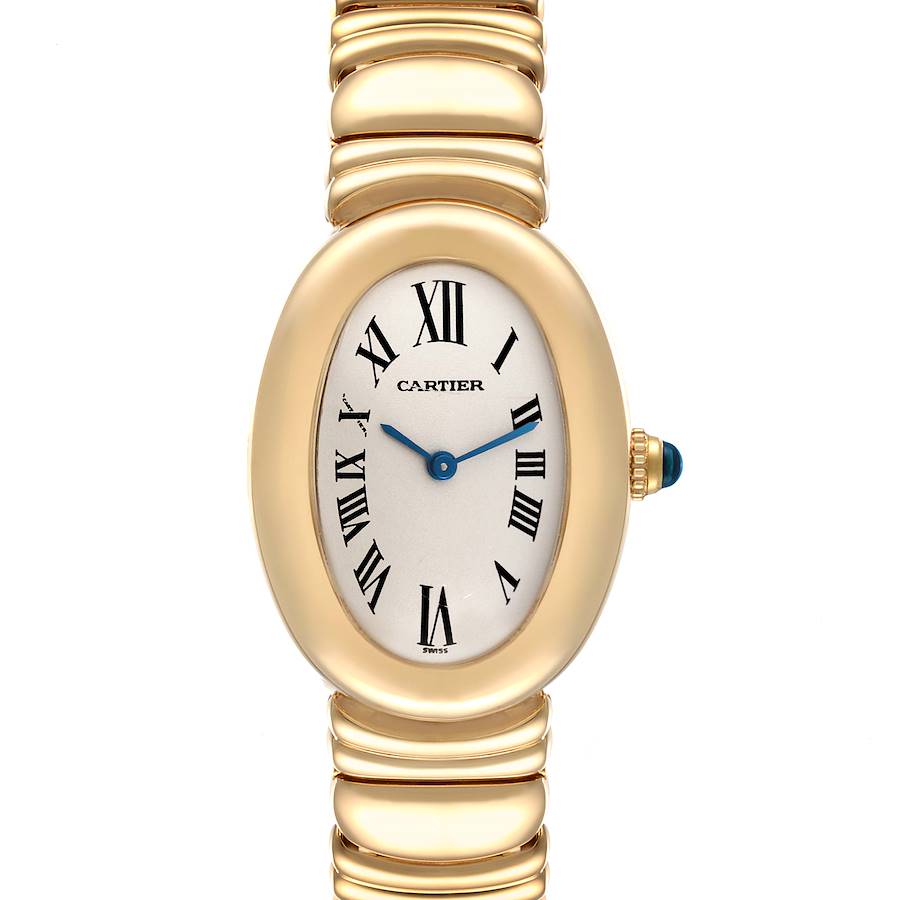 Cartier Baignoire Silver Dial Yellow Gold Ladies Watch 1954 SwissWatchExpo