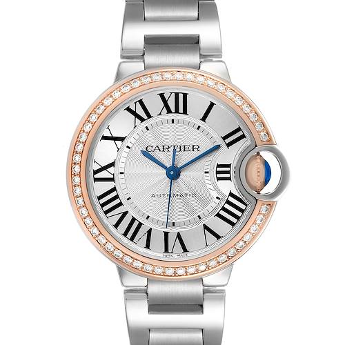 Photo of Cartier Ballon Bleu 33 Steel Rose Gold Diamond Ladies Watch WE902080