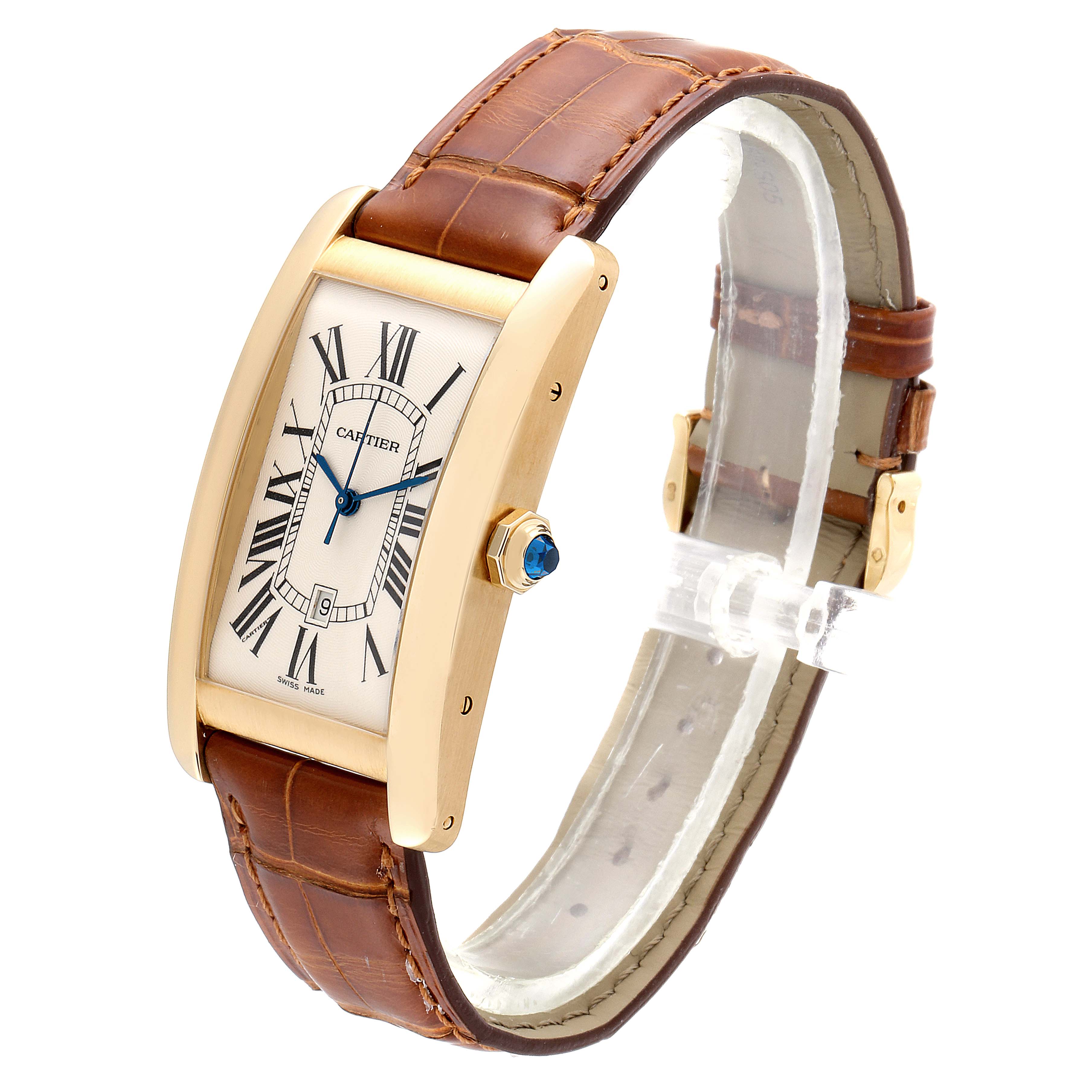 Cartier Tank Americaine 18K Yellow Gold Automatic Mens Watch W2603156 ...