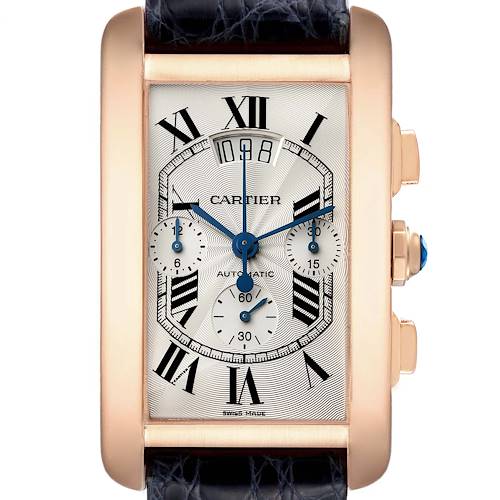 Photo of Cartier Tank Americaine XL Chronograph Rose Gold Mens Watch W2610751
