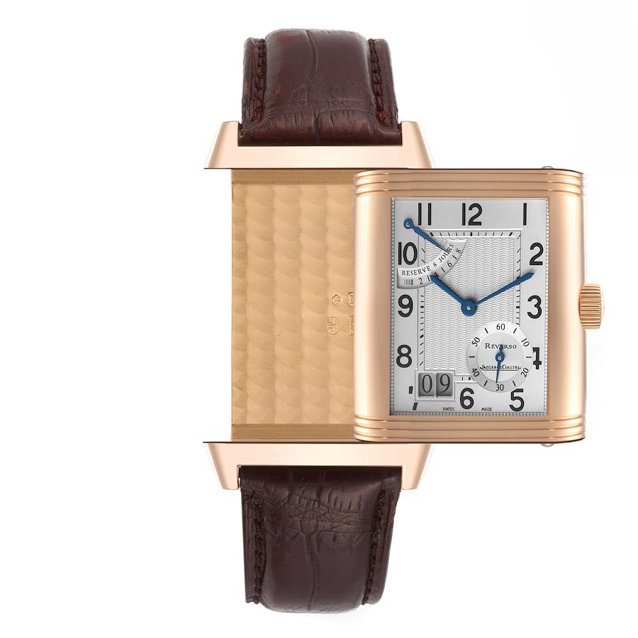 Jaeger LeCoultre Reverso Grande Date Rose Gold Mens Watch 240.2.15