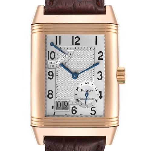 Photo of Jaeger LeCoultre Reverso Grande Date Rose Gold Watch 240.2.15 Q3002401 Box Paper
