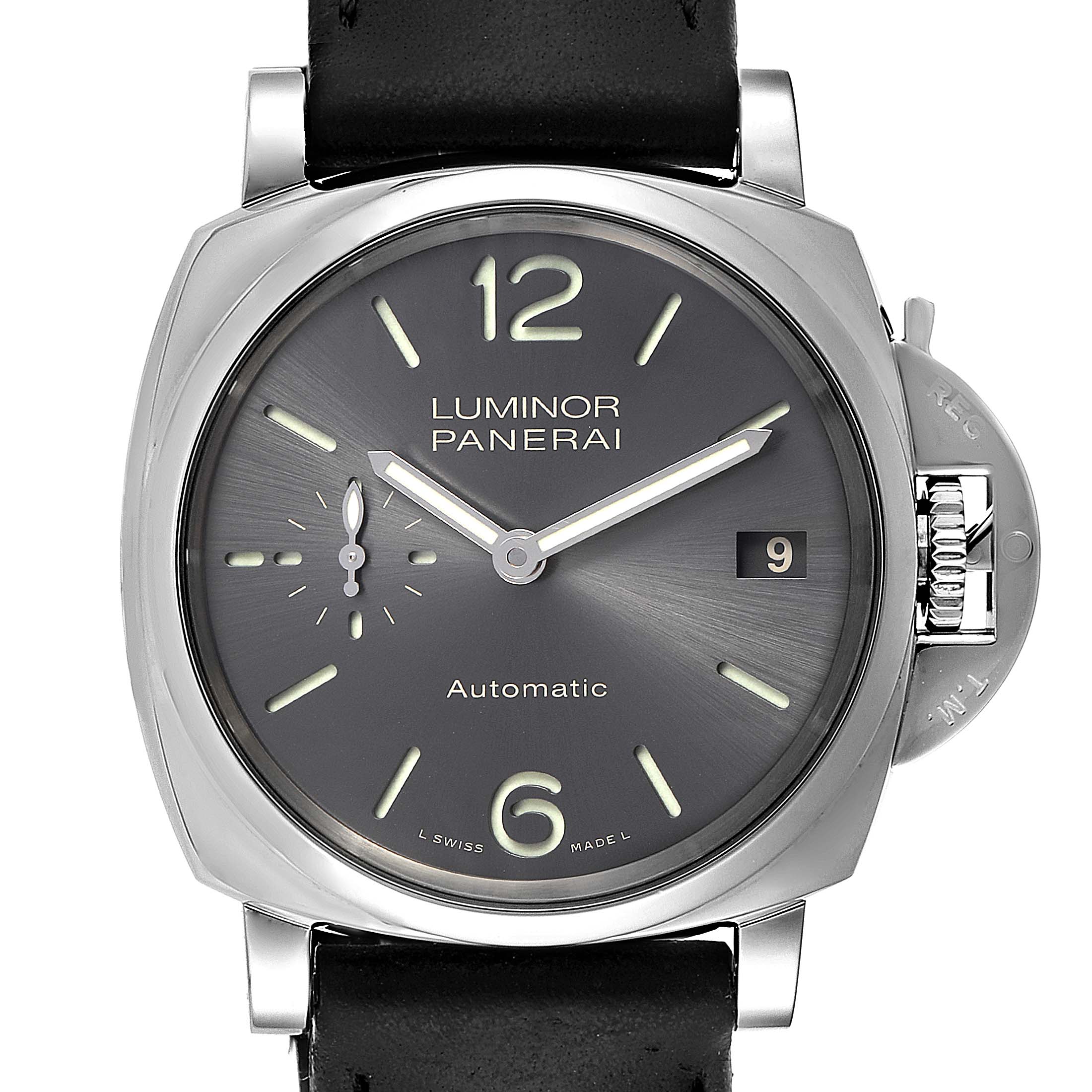 Panerai Luminor Due Grey Dial 3 Days 38mm Mens Watch PAM00755 Box