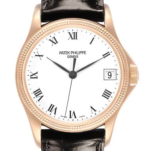 Photo of Patek Philippe Calatrava Rose Gold White Dial Mens Watch 5117 5117R