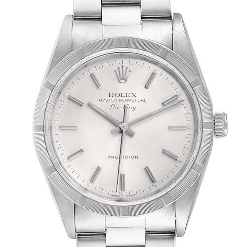 Photo of Rolex Air King Silver Dial 34mm Oyster Bracelet Steel Mens Watch 14010
