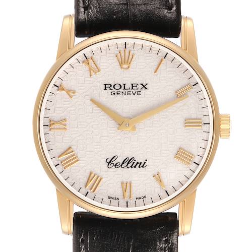 Photo of Rolex Cellini Classic Yellow Gold White Anniversary Dial Mens Watch 5116/8
