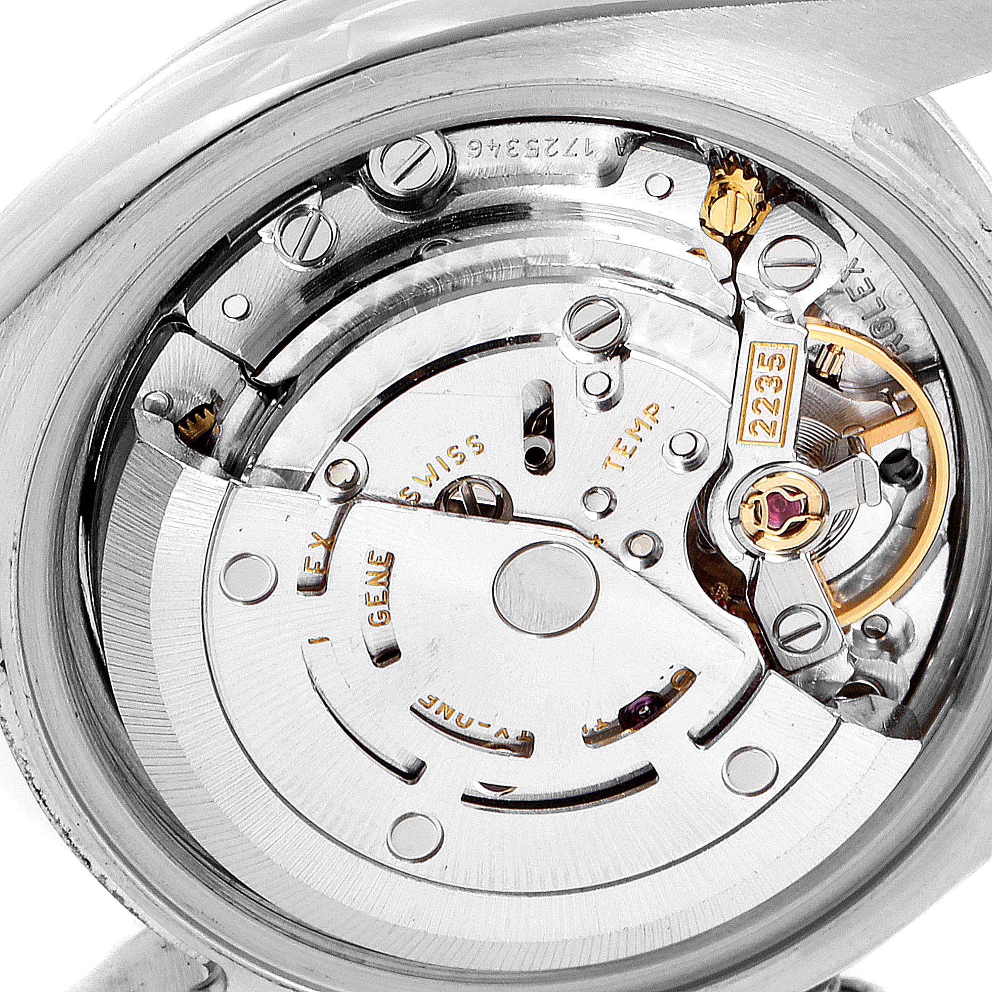 The image shows an internal view of the movement mechanism of a Rolex Datejust 179174 Women's Steel and Gold (two tone) Silver Dial 179174 Women's Steel and Gold (two tone) Silver Dial watch.