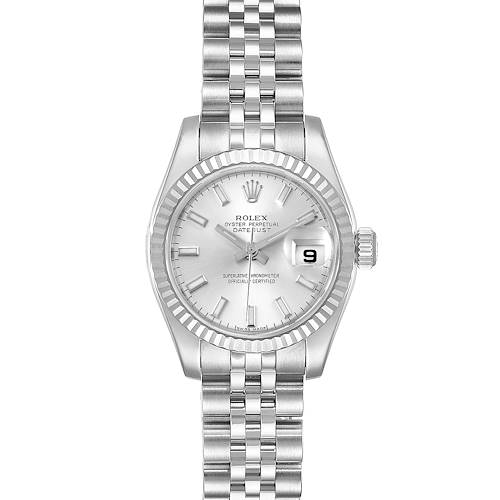 Photo of Rolex Datejust 26 Steel 18K White Gold Silver Dial Ladies Watch 179174