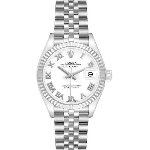 Photo of Rolex Datejust 28 Steel White Gold Roman Dial Ladies Watch 279174 Card