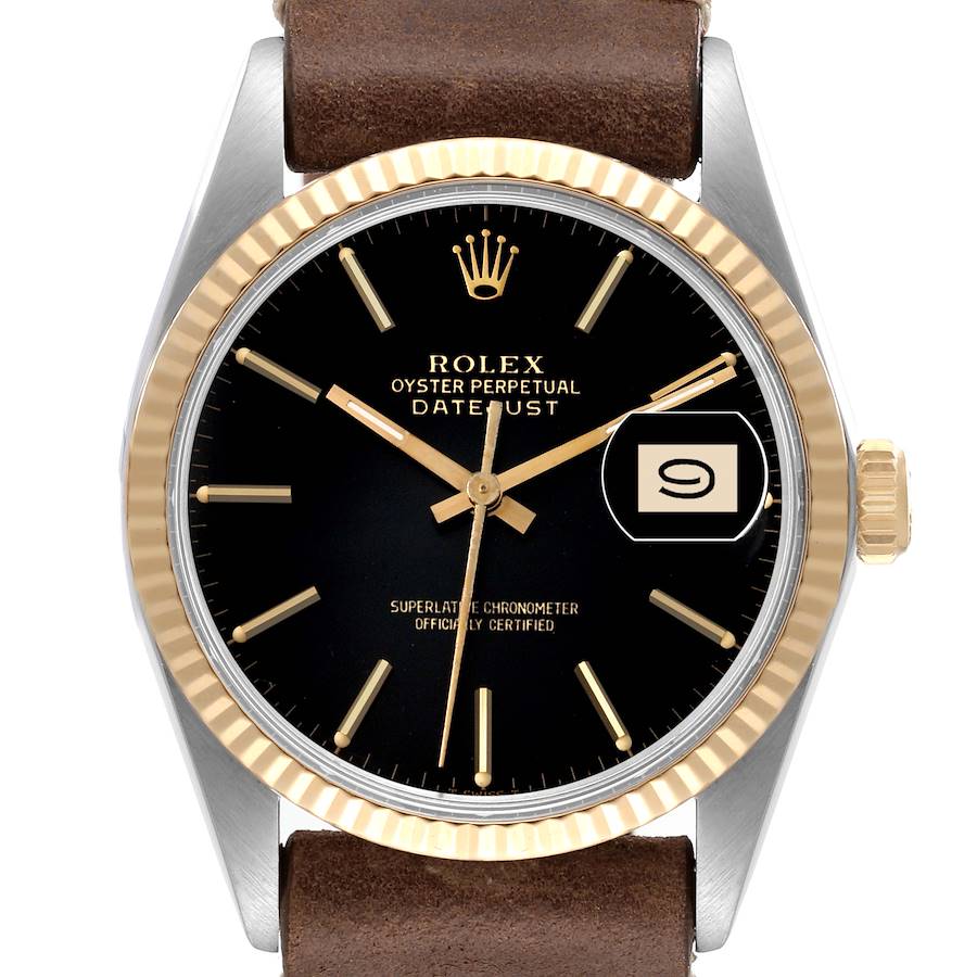*NOT FOR SALE* Rolex Datejust 36 Steel Yellow Gold Black Dial Vintage Mens Watch 16013 Partial Payment SwissWatchExpo