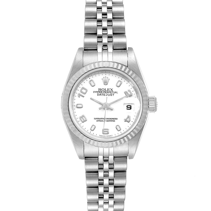 Rolex Datejust Ladies Steel 18k White Gold Watch 79174 Box Paper SwissWatchExpo