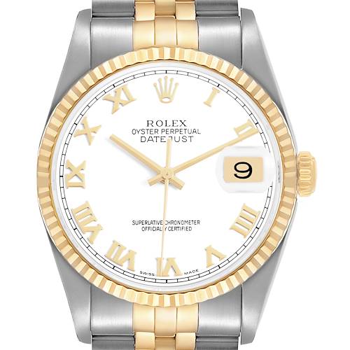 Photo of Rolex Datejust Stainless Steel Yellow Gold Mens Watch 16233