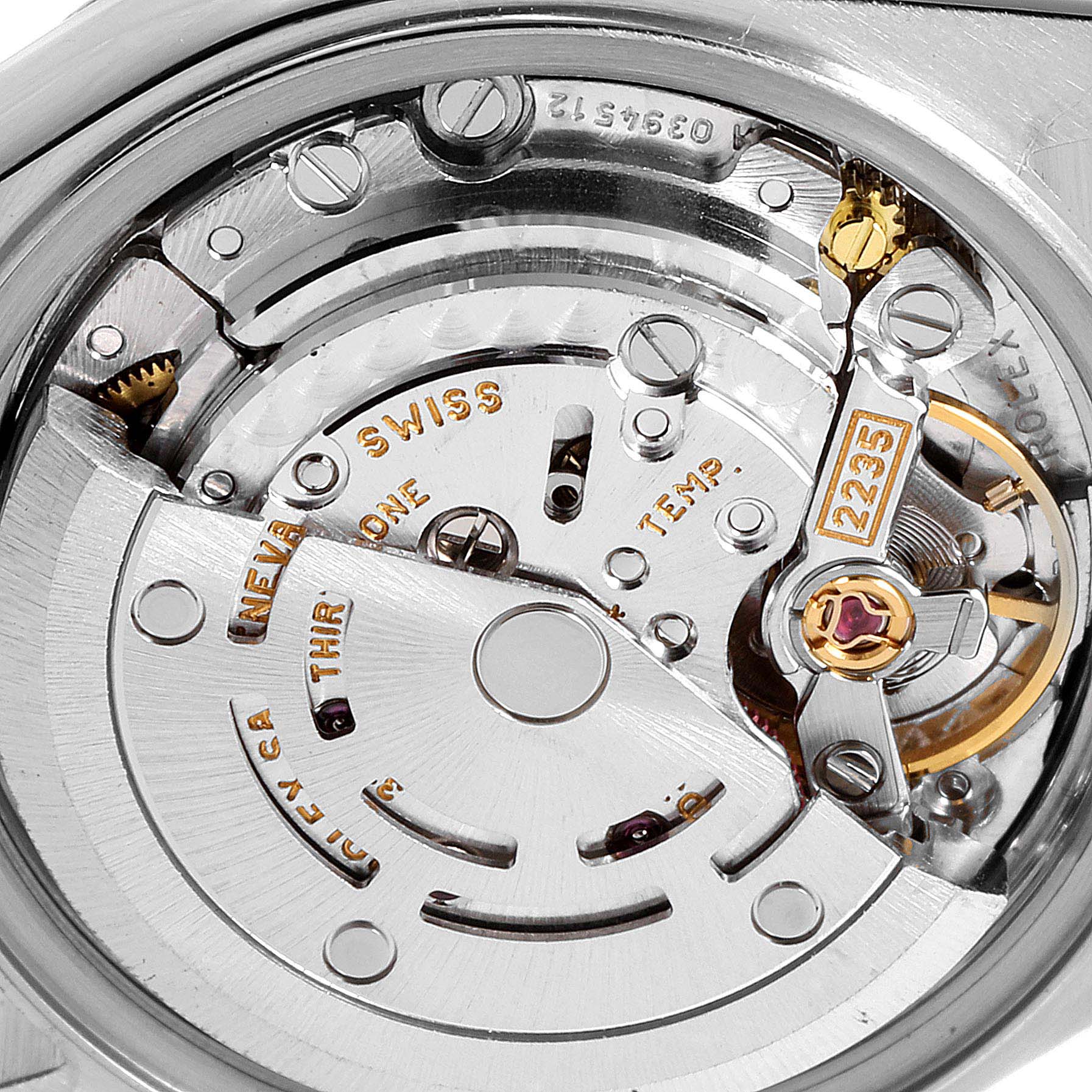 This image shows the inner mechanical movement of the Rolex Datejust 79173 Women's Stainless Steel Silver Dial 79173 Women's Stainless Steel Silver Dial model watch, taken from the back.