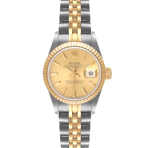 Photo of Rolex Datejust Steel Yellow Gold Fluted Bezel Ladies Watch 69173 Papers