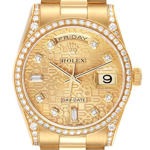 Photo of NOT FOR SALE Rolex Day-Date President Yellow Gold Diamond Bezel Mens Watch 118388 PARTIAL PAYMENT