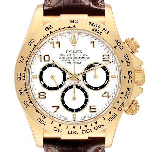 Photo of Rolex Daytona Yellow Gold Diamond White Dial Mens Watch 16518