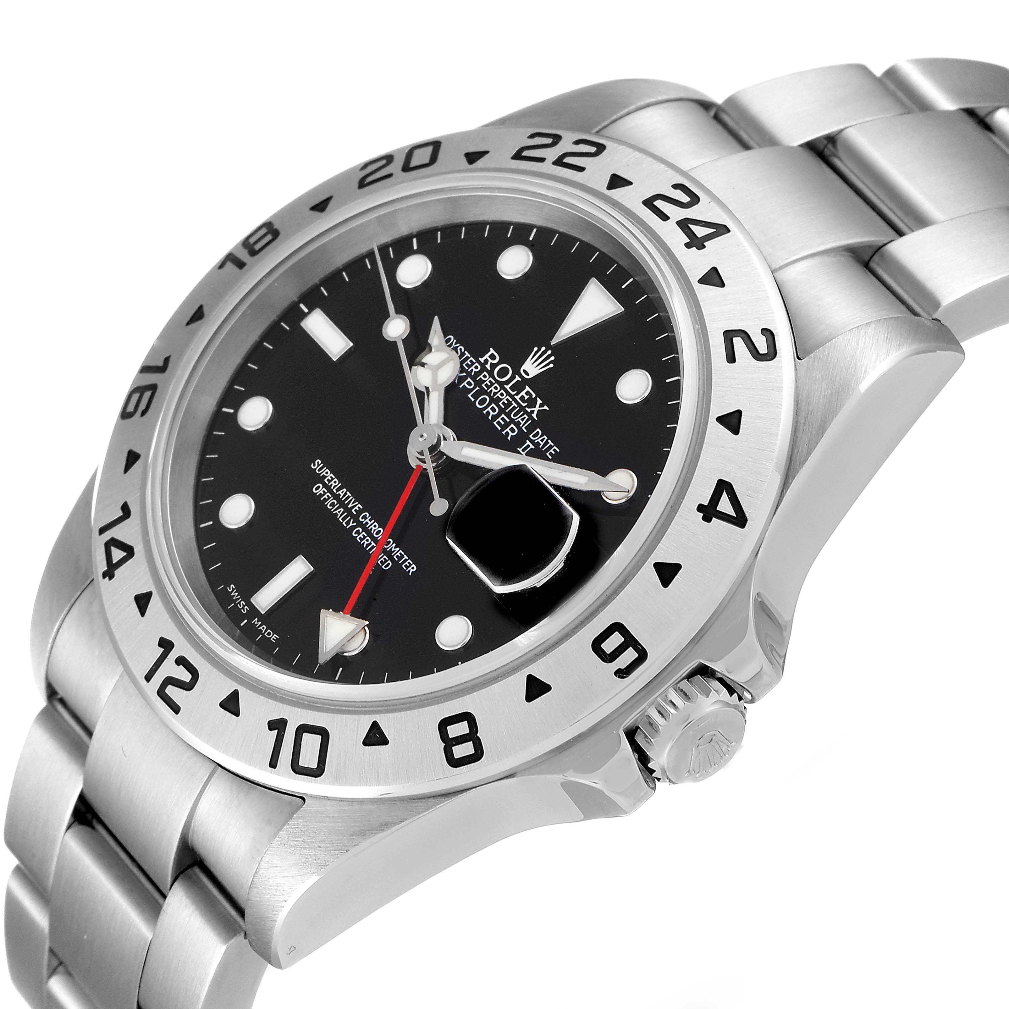 The image shows a side and partial frontal angle of a Rolex Explorer 16570 Men
s Stainless Steel Black Dial 16570 Men
s Stainless Steel Black Dial watch, highlighting its bezel, crown, dial, and bracelet.