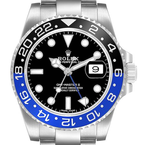 Photo of Rolex GMT Master II Black Blue Batman Bezel Steel Mens Watch 116710 Card