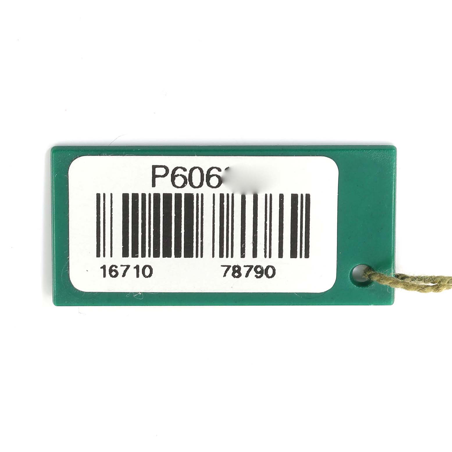 The image shows a green tag with barcodes and text related to the Rolex GMT-Master 16710 Men's Stainless Steel Black Dial 16710 Men's Stainless Steel Black Dial model, including references 16710 and 78790.