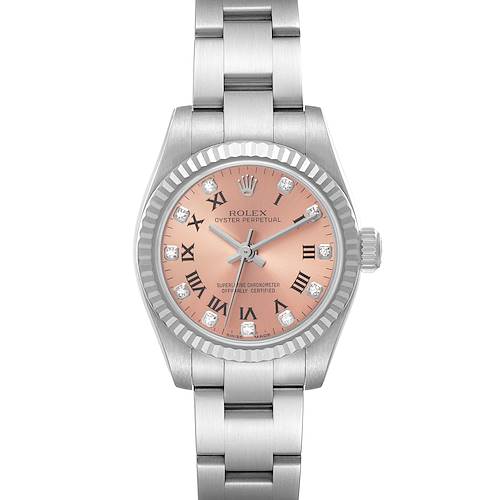 Photo of Rolex Oyster Perpetual 26 Steel White Gold Diamond Ladies Watch 176234 Card